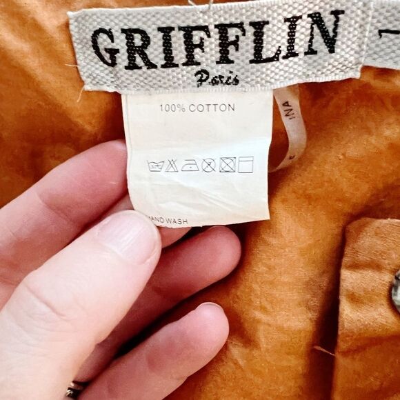 Grifflin Paris Orange Art to Wear Dress Size L Artsy - Picture 8 of 8